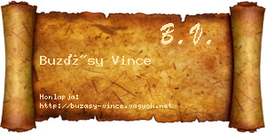 Buzásy Vince névjegykártya